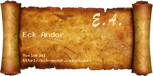 Eck Andor névjegykártya