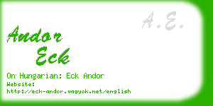 andor eck business card